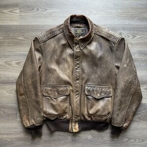 COCKPIT USA Mustang A-2 Goatskin Leather Jacket Brown Z21P008 Made in USA  XL